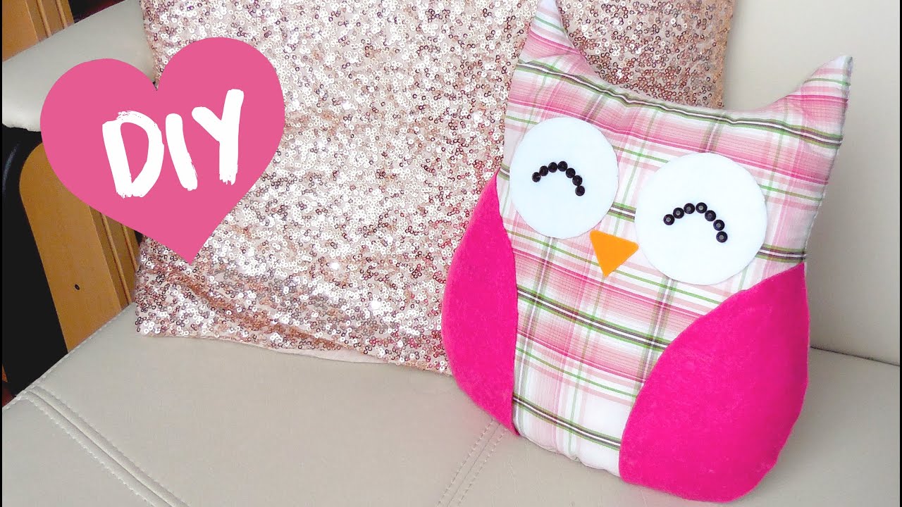 DIY ROOM DECOR ❤ Easy owl Pillow! (Sew/no sew)