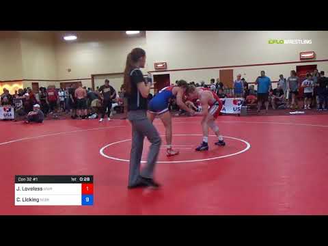 2018 Marine Corps US Open/UWW Junior Freestyle 70 Con 32 #1 - Jed Loveless (WWRTC) Vs. Caleb Licki