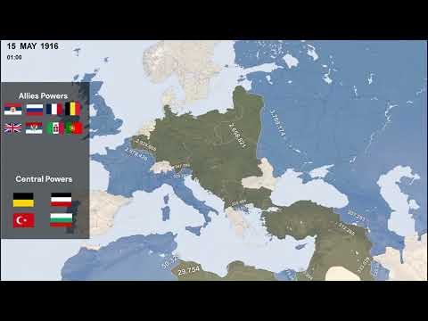 World War I Every Day with Army Sizes and Groups Members by: @Italian_Mapper