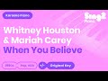 Whitney Houston Mariah Carey When You Believe Karaoke Piano