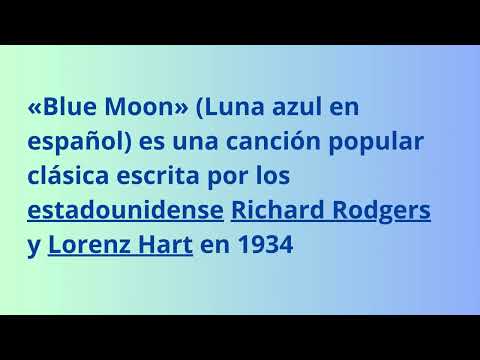 *Luna azul o *Blue Moon hermosa melodía de{ año 1934´espero les guste.
