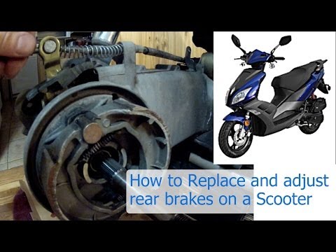 How to replace and adjust the rear brakes on a 150 or 50 cc GY6 Chinese scooter