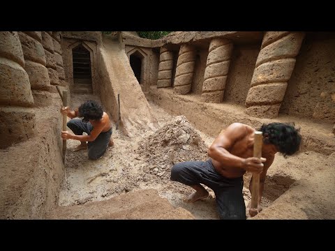 I Spent 100 Days Building Water Slide to Underground Swimming Pools