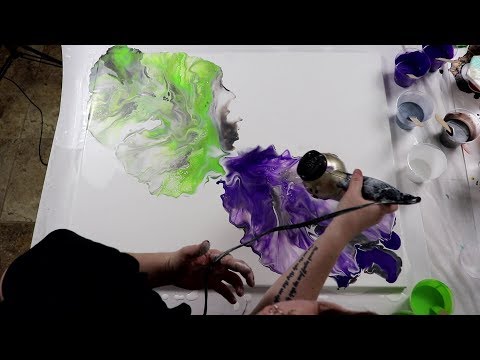 (354) HUGE Dutch Pour with Negative Space! Acrylic Pouring Technique