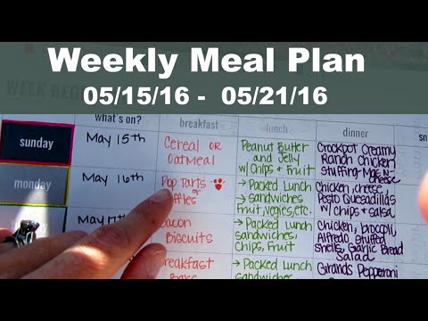 Weekly Meal Plan 05/15/16 - 05/21/16