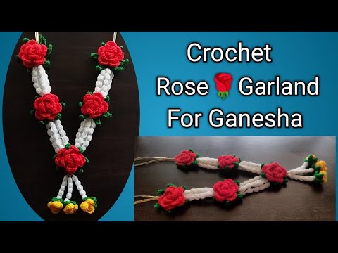 Crochet Rose Flower Garland    #vaishaliscrochet