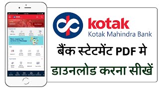 How to Download Statement from Kotak App | Kotak Mahindra Bank Statement PDF Download