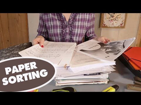 ASMR Paper Sorting • Shuffling Paper, Plastic Sheet Protectors, Ripping Paper, Writing Sounds