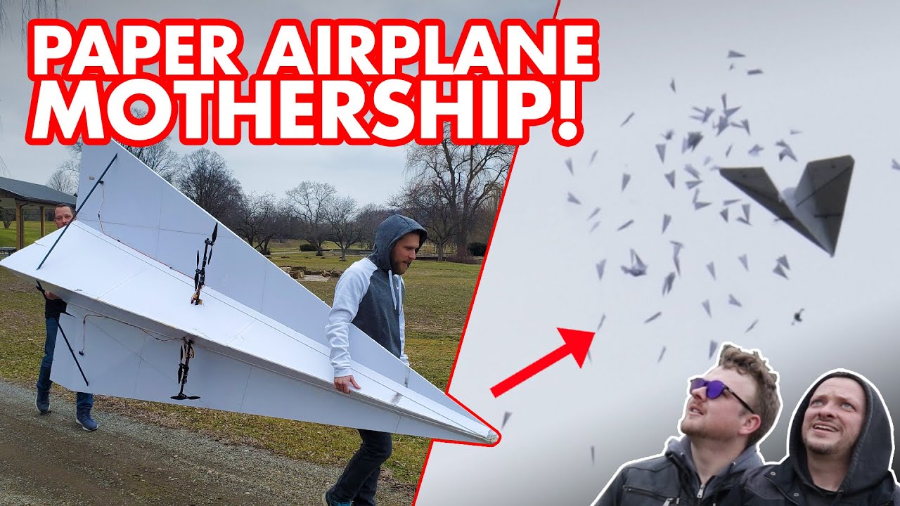 Mega Drone Stars Attempting To Drop Hundreds Of Paper Airplanes From Mega drone stars attempting to drop hundreds of paper airplanes from