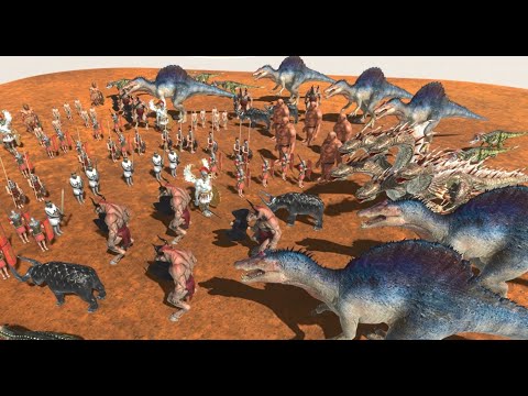 Soldier Army Crawl Attack VS Monster Giant Dinosaurs Megalodon Shark Animal Revolt Battle Simulator