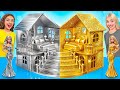 We Build Amazing Doll House Gold Vs Silver Challenge By Multi DO Girls