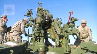 Army Artillerymen M777 Howitzer Live Fire Exercise