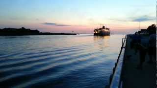 preview picture of video 'S.S. Badger Leaving Ludington, Evening Of September 06, 2012'