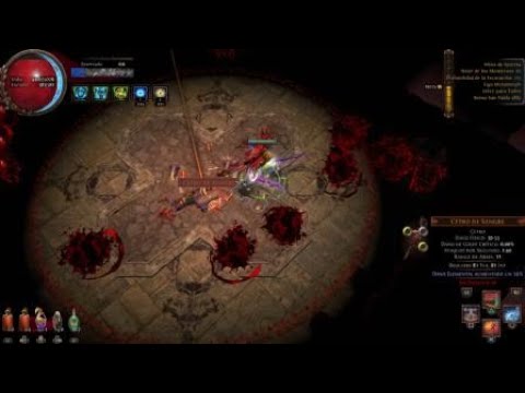 Path of Exile PS4 - Ahuatoli, el ciego - Boss de la mina - con efectos especiales XD - CoC ice Nova