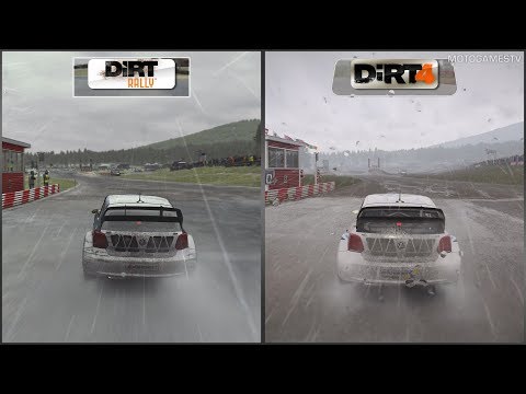DiRT Rally vs DiRT 4 - VW Polo Rallycross at Höljes Rallycross (Rain)