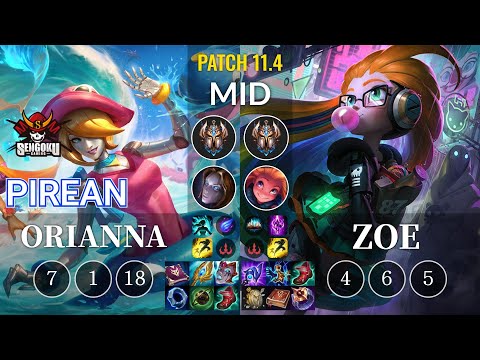 SG Pirean Orianna vs Zoe Mid - KR Patch 11.4