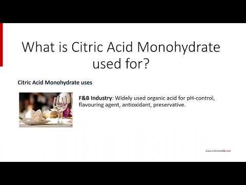 Citric acid monohydrate, for factory, packaging size: variou...
