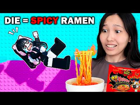 If i DIE I eat *SPICY NOODLES* in Roblox Troll Tower!