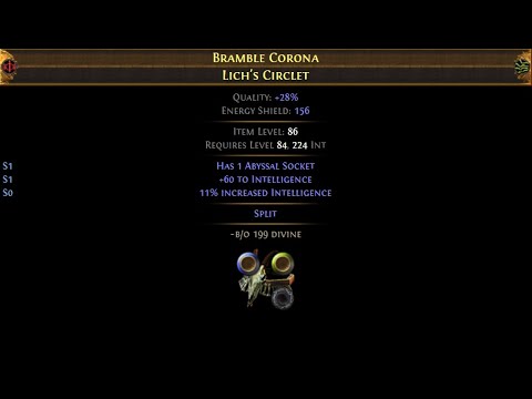 How to craft Int stacking helmet with abyssal socket