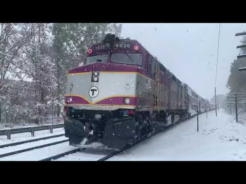 Fall Snowstorm Railfanning In Westwood MA