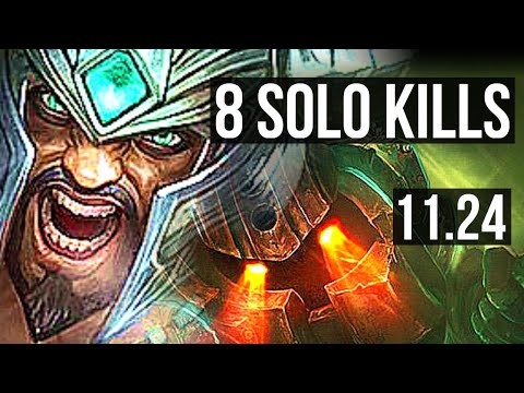 TRYNDAMERE vs NAUTILUS (TOP) (DEFEAT) | 8 solo kills, 1.4M mastery, Godlike | KR Diamond | 11.24