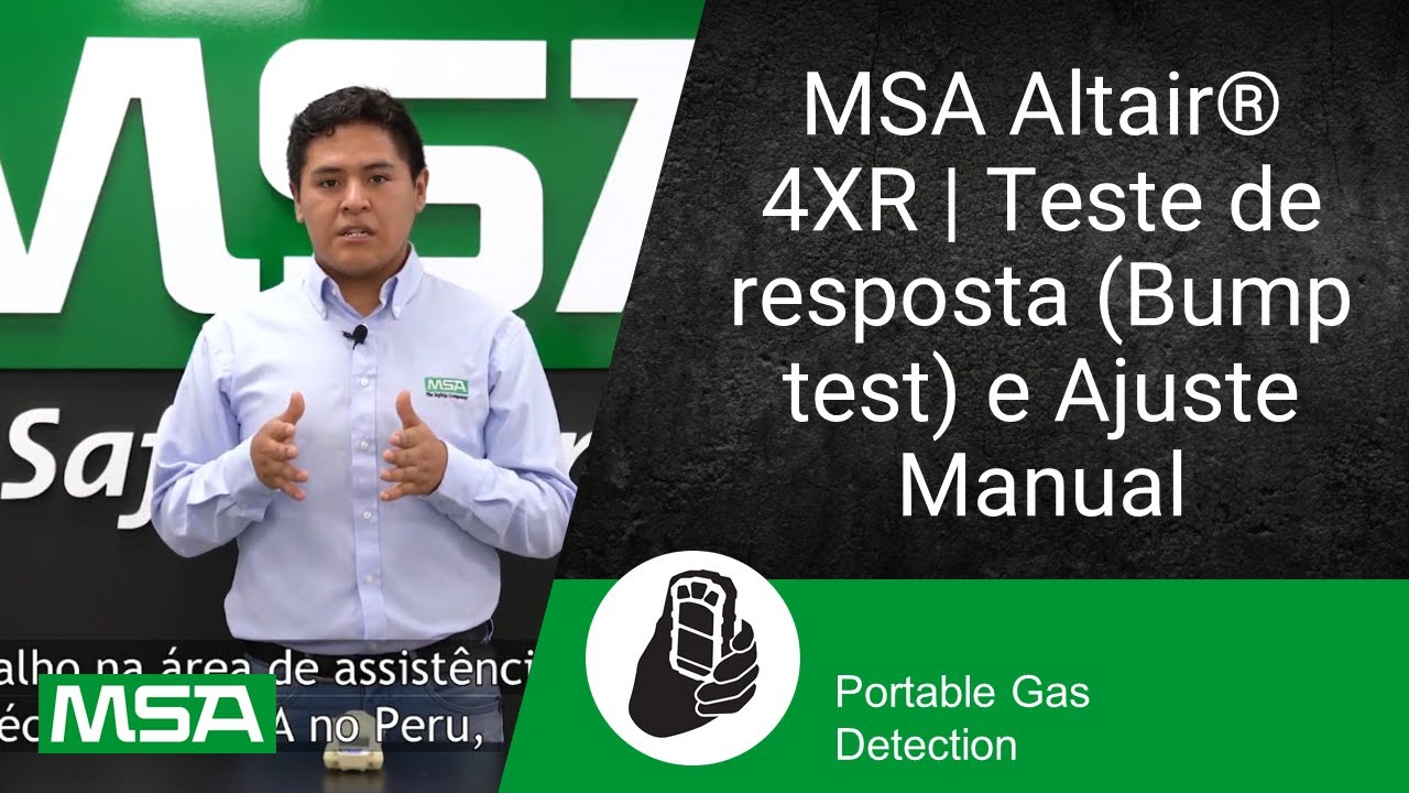 MSA Altair® 4XR | Teste de resposta (Bump test) e Ajuste Manual