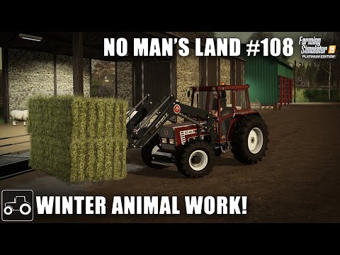Winter Animal Work & Spreading Lime, No Man's Land #108 Farming Simulator 19 Timelapse