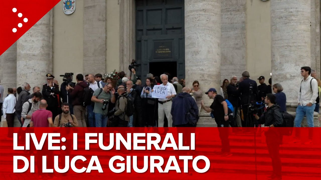 LIVE I funerali di Luca Giurato alla Chiesa degli Artisti a Roma: diretta video