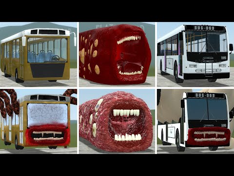OLD AND NEW UPDATE BUS EATER, TRAIN EATER, BUS EATER BUILDER VS ALL TREVOR HENDERSON BATTLE In GMOD!