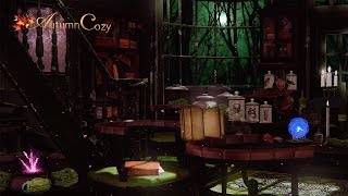 WIZARD'S STUDY AMBIENCE: Rain Sounds, Crinkling Sounds, Bubbling Potions