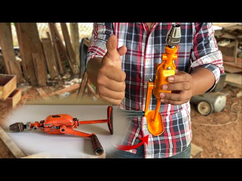 Antique Hand Cranked Wood Drill - Restoration