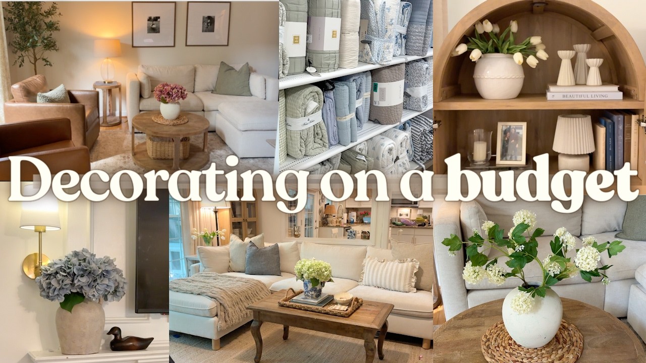 HOME DECORATING ON A BUDGET | Simple & easy home decor! HomeGoods shopping & Summer decorate with me
