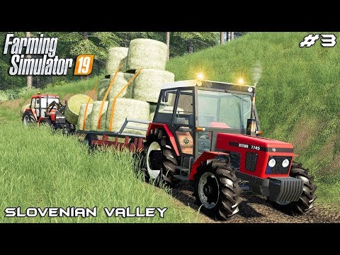 Baling and transporting hay | Small Farm - Slovenian Valley | Farming Simulator 2019 | Episode 4
