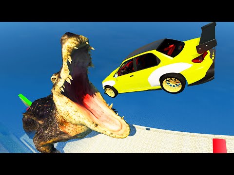 The Destructive Descent Into The Alligator's Mouth - Beamng Drive TrainWorld