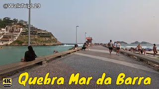 Quebra Mar da Barra | Rio de Janeiro [4K] 🚶📹🏖️🚤❤️🌏 #walktripl29 #travel #beach #barradatijuca #trip