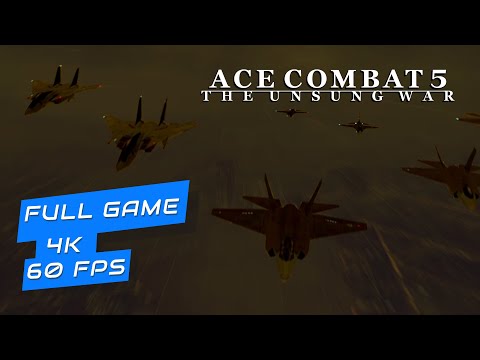 Ace Combat 5 The Unsung War - Ace Dificulty | 4K True 60fps | Longplay No Commentary Gameplay PS2
