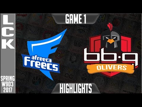 Afreeca Freecs vs bbq Olivers Highlights Game 1 - LCK W9D3 Spring 2017 AFs vs BBQ G1