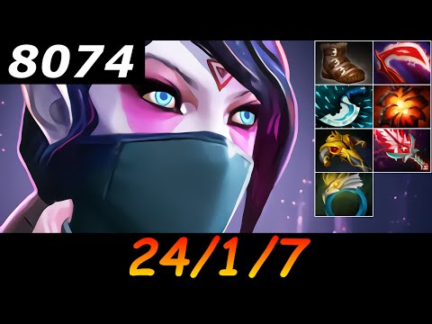 Dota 2 Templar Assassin 8074 MMR 24/1/7 (Kills/Deaths/Assists) Ranked Full Gameplay
