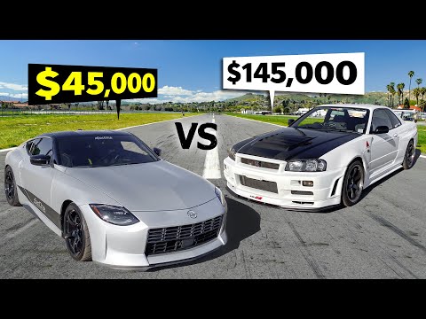 2 Legends, 20+ Years Apart! '99 R34 Skyline GT-R drag races '23 Nissan Z Proto Spec
