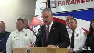preview picture of video 'Gov. Nixon meets with St. Francois first responders, discusses strengthening Medicaid'