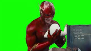 The Flash puts a baby in a microwave meme green screen