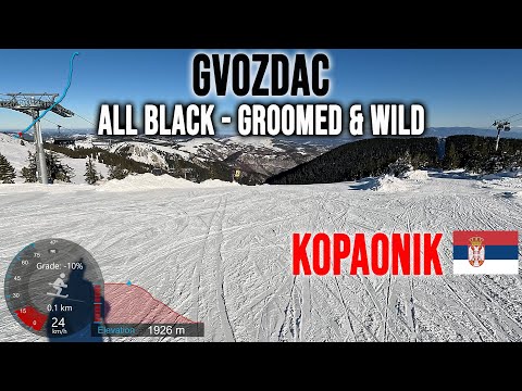 [4K] Skiing Kopaonik, Gvozdac - All Black Groomed & Wild - Staze 19 19a 19b 19c, Serbia GoPro HERO13