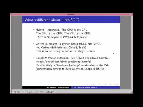 XDC 2020 | The Libre-SOC Project