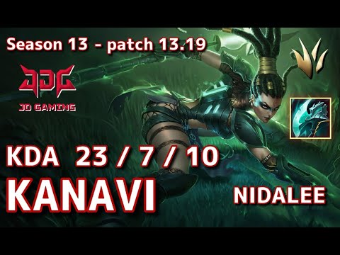 【KRサーバー/M1】JDG Kanavi ニダリー(Nidalee) VS リーシン(Leesin) JG - Patch13.19 KR Ranked【LoL】