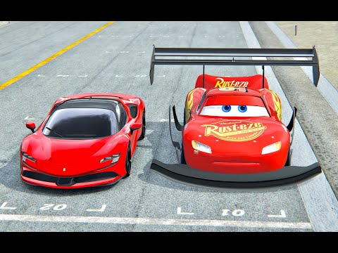 Lightning McQueen GTR vs Ferrari SF90 Stradale - Drag Race