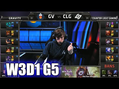 Gravity vs CLG | S5 NA LCS Summer 2015 Week 3 Day 1 | GV vs CLG (Counter Logic Gaming) W3D1 G5