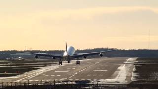 preview picture of video '[HD]Finnair A330(x2) and A340 beautiful evening arrivals at Helsinki'
