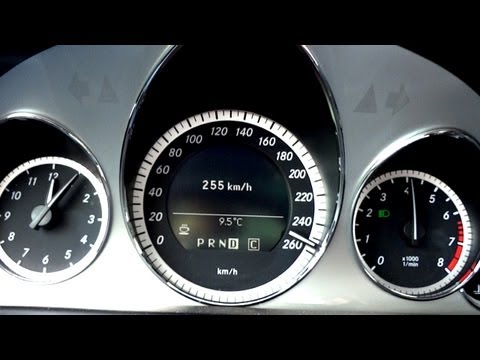 Mercedes E500 V8 Coupe 130-255 Km/h Kickdown Acceleration to V/Max on Highway Autobahn Sound