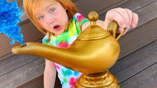MAGIC LAMP with 3 WISHES!! Adley chooses what the Family does ALL DAY!