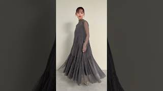 チャコールのラメチュールメロウAラインドレス 動画